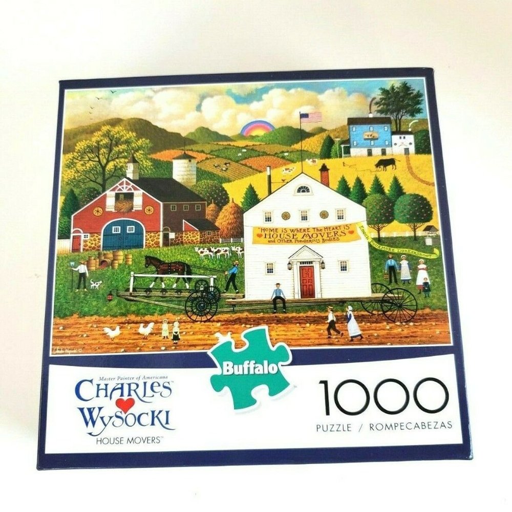 Charles Wysocki HOUSE MOVERS Americana 1000 Piece Jigsaw Puzzle Buffalo Games